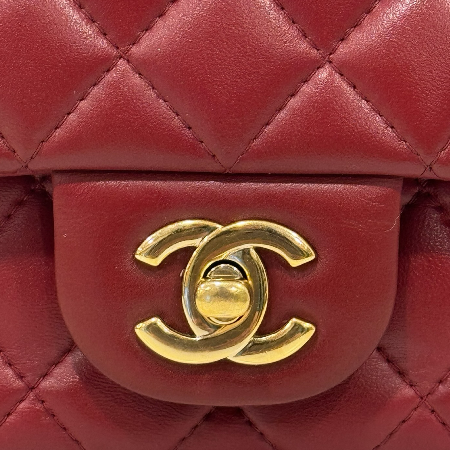 Chanel Quilted Lambskin Mini Flap Bag - GHW / Maroon