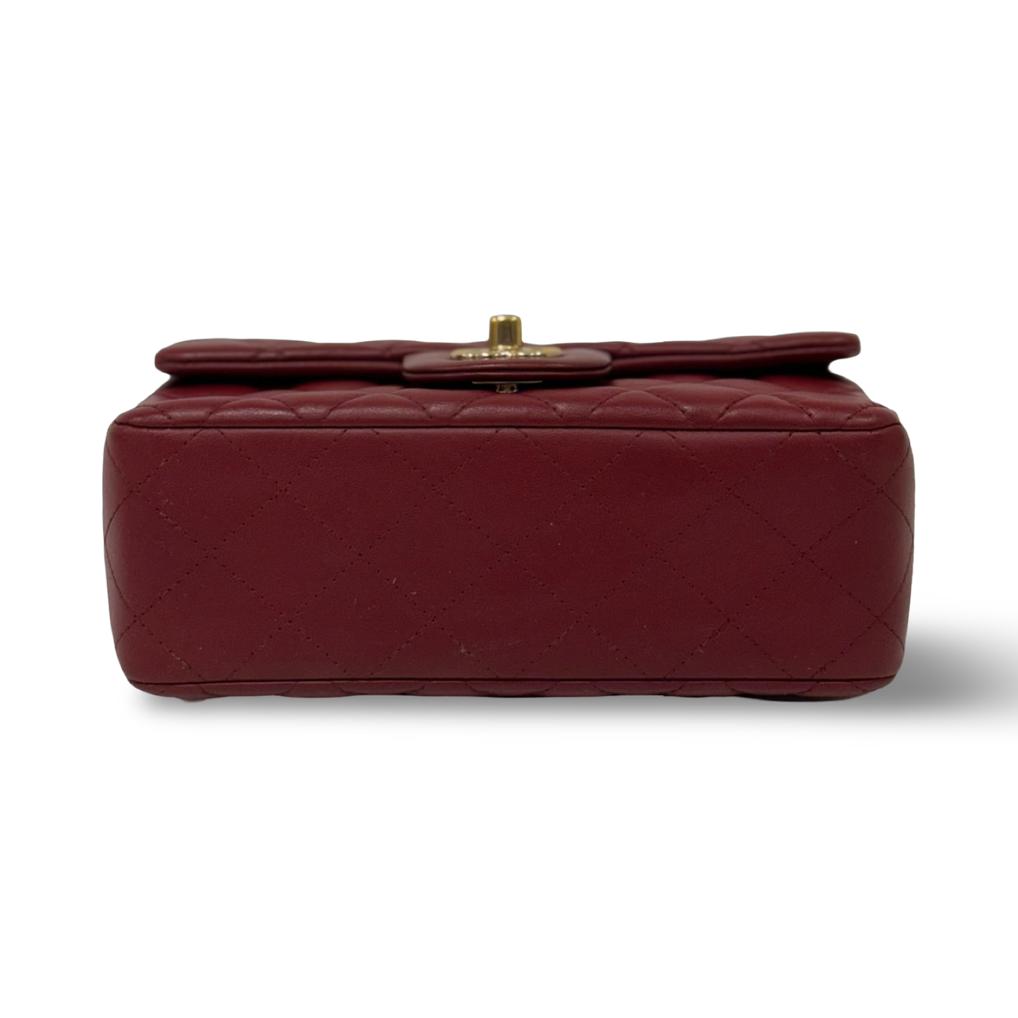 Chanel Quilted Lambskin Mini Flap Bag - GHW / Maroon