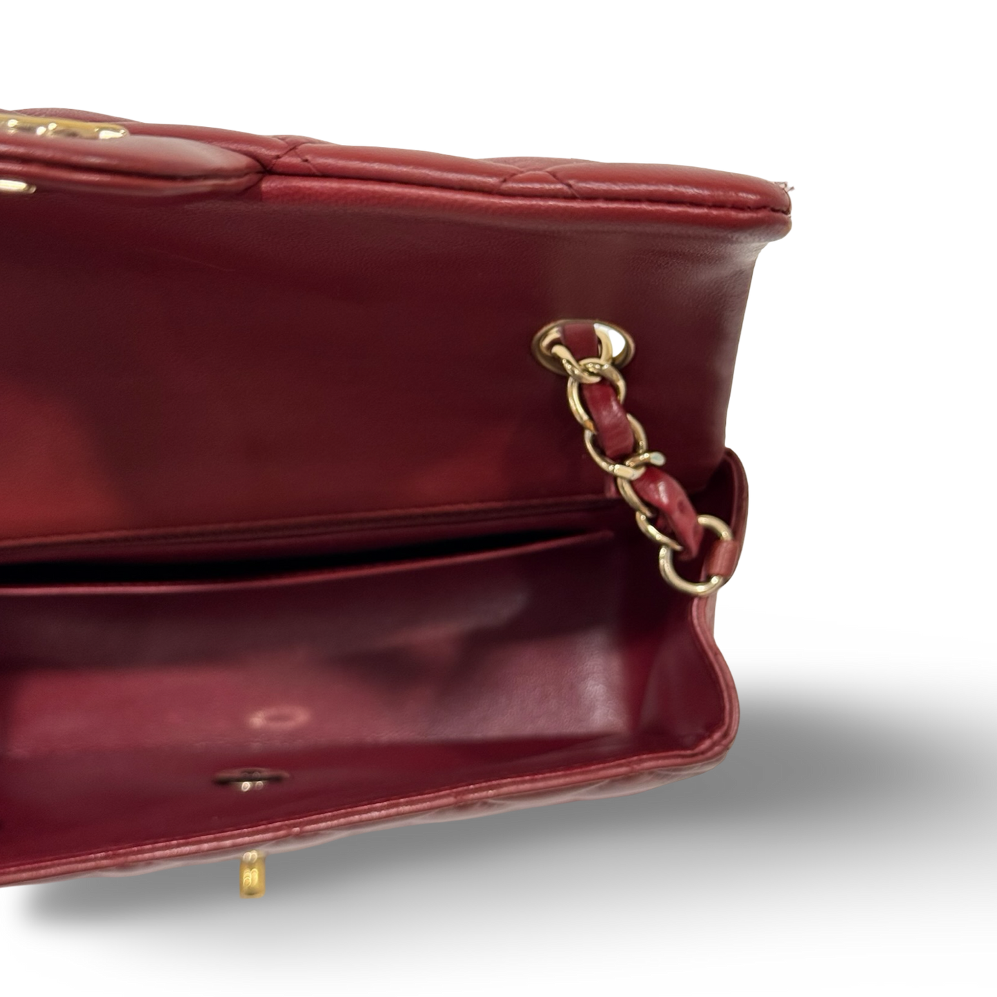 Chanel Quilted Lambskin Mini Flap Bag - GHW / Maroon