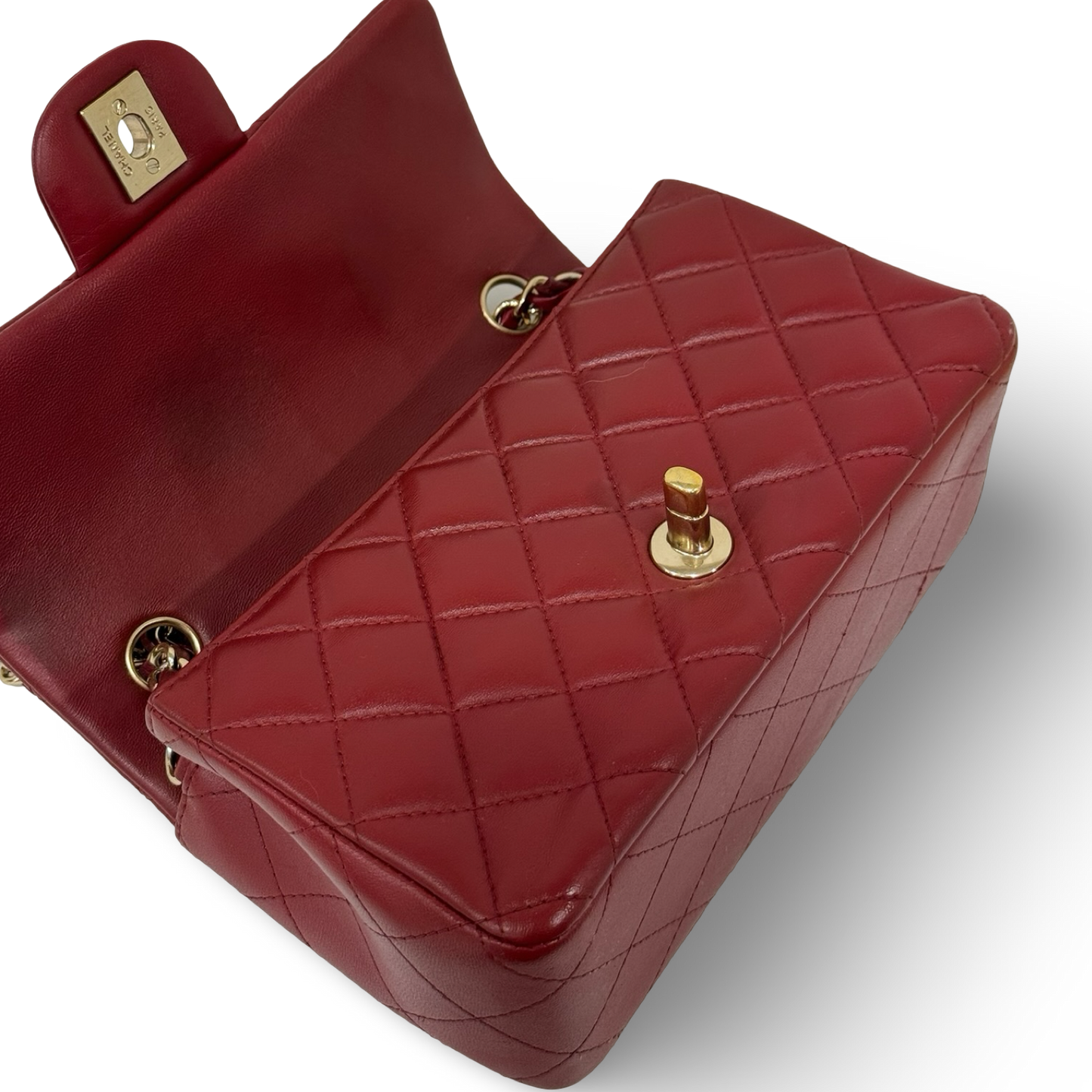 Chanel Quilted Lambskin Mini Flap Bag - GHW / Maroon