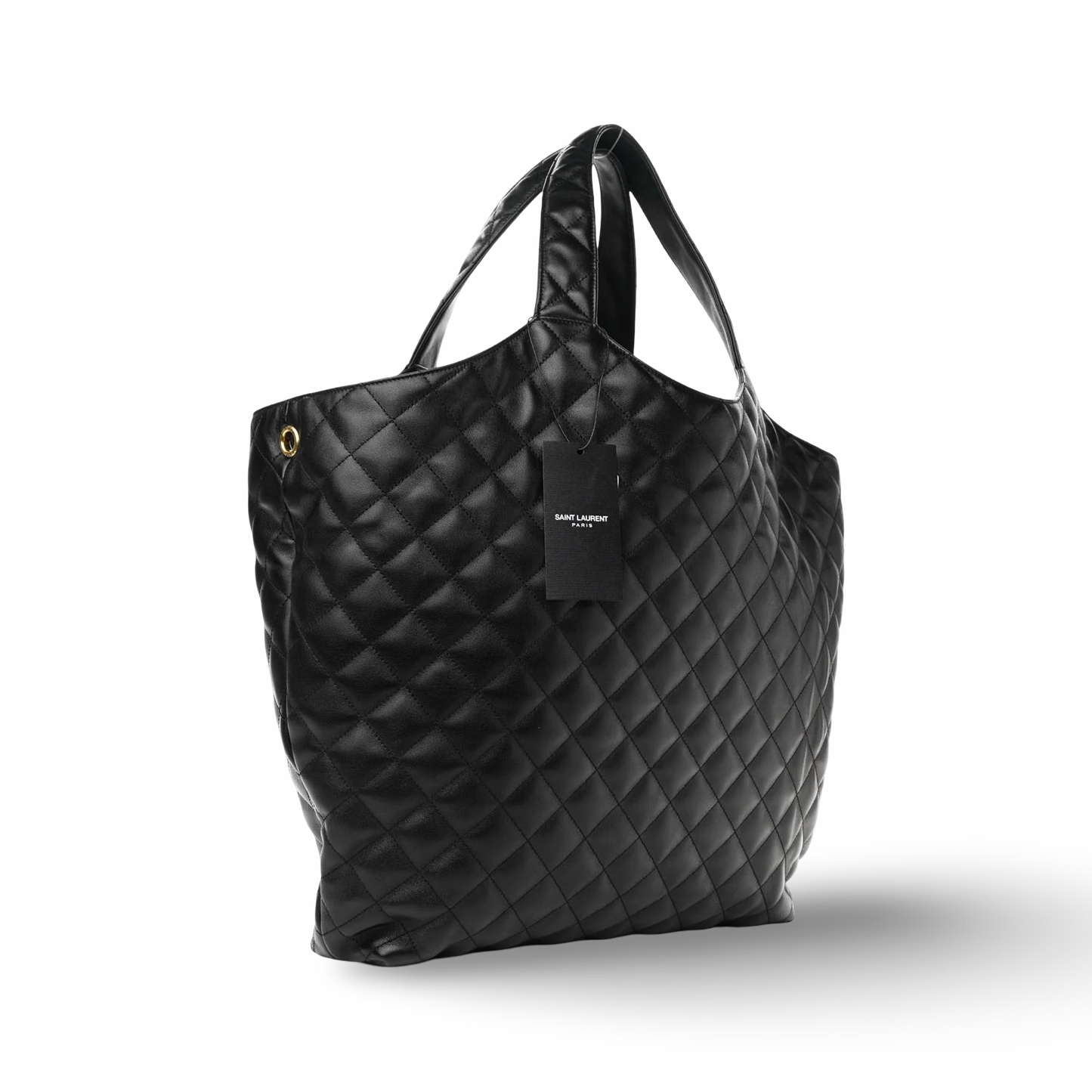 Saint Laurent Quilted Lambskin Maxi Icare Tote Bag - GHW / Black