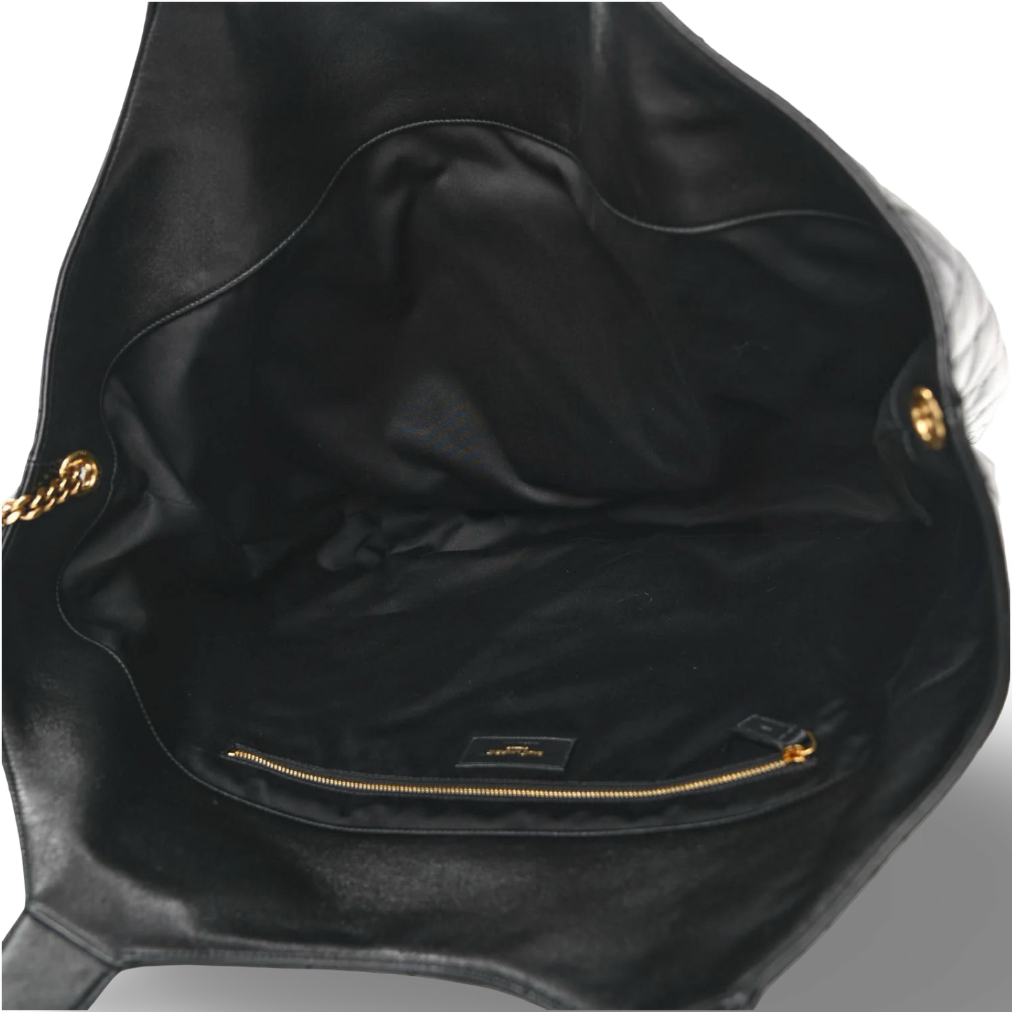 Saint Laurent Quilted Lambskin Maxi Icare Tote Bag - GHW / Black