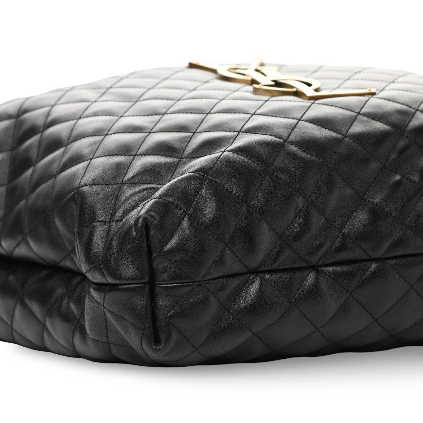 Saint Laurent Quilted Lambskin Maxi Icare Tote Bag - GHW / Black