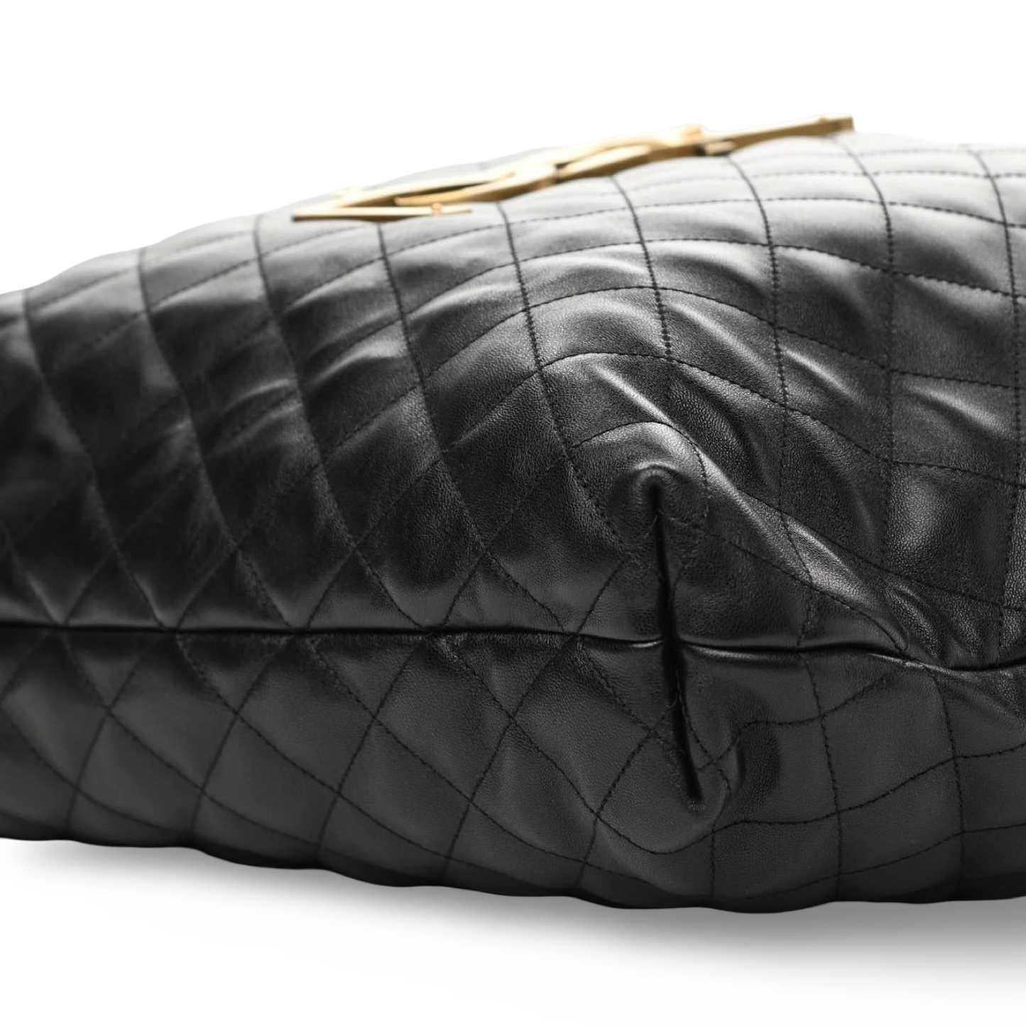 Saint Laurent Quilted Lambskin Maxi Icare Tote Bag - GHW / Black