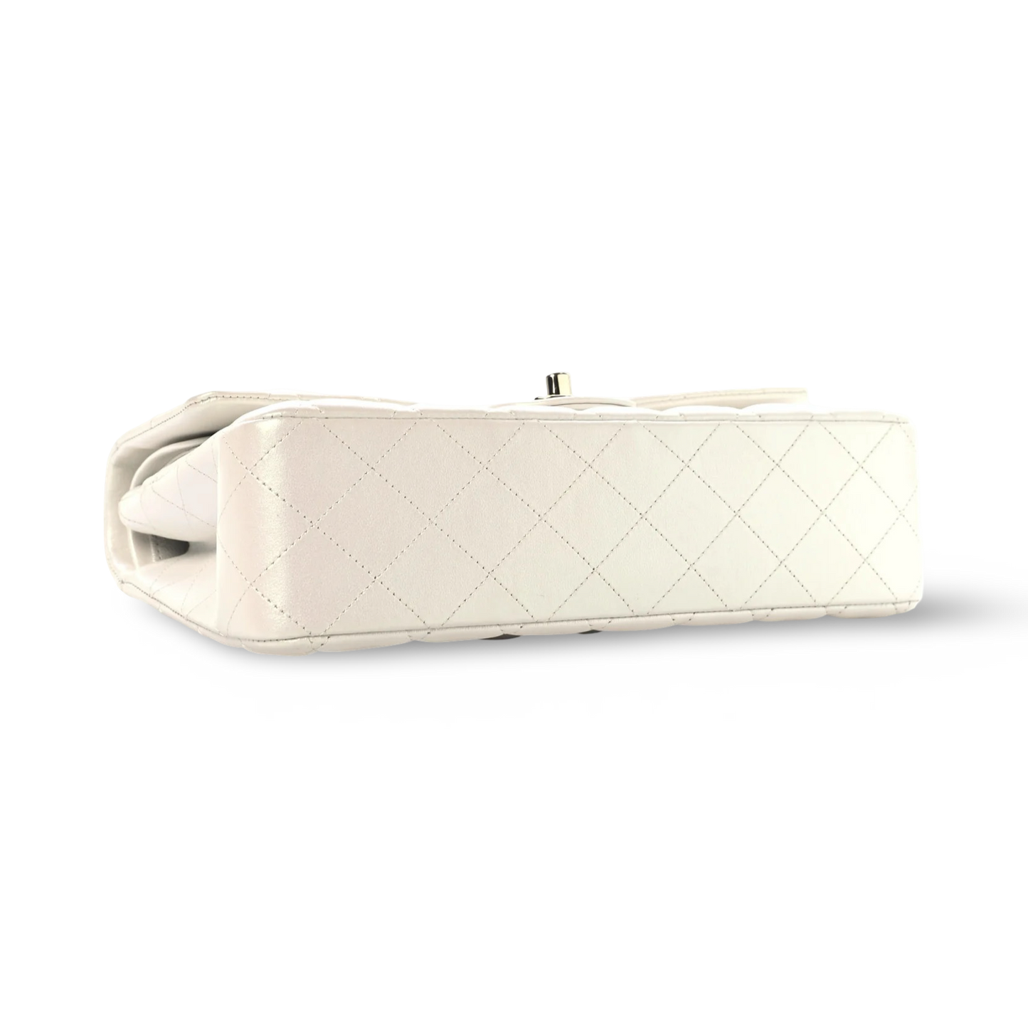 Chanel Quilted Calfskin Medium Iridescent Double Flap - SHW / Ivory