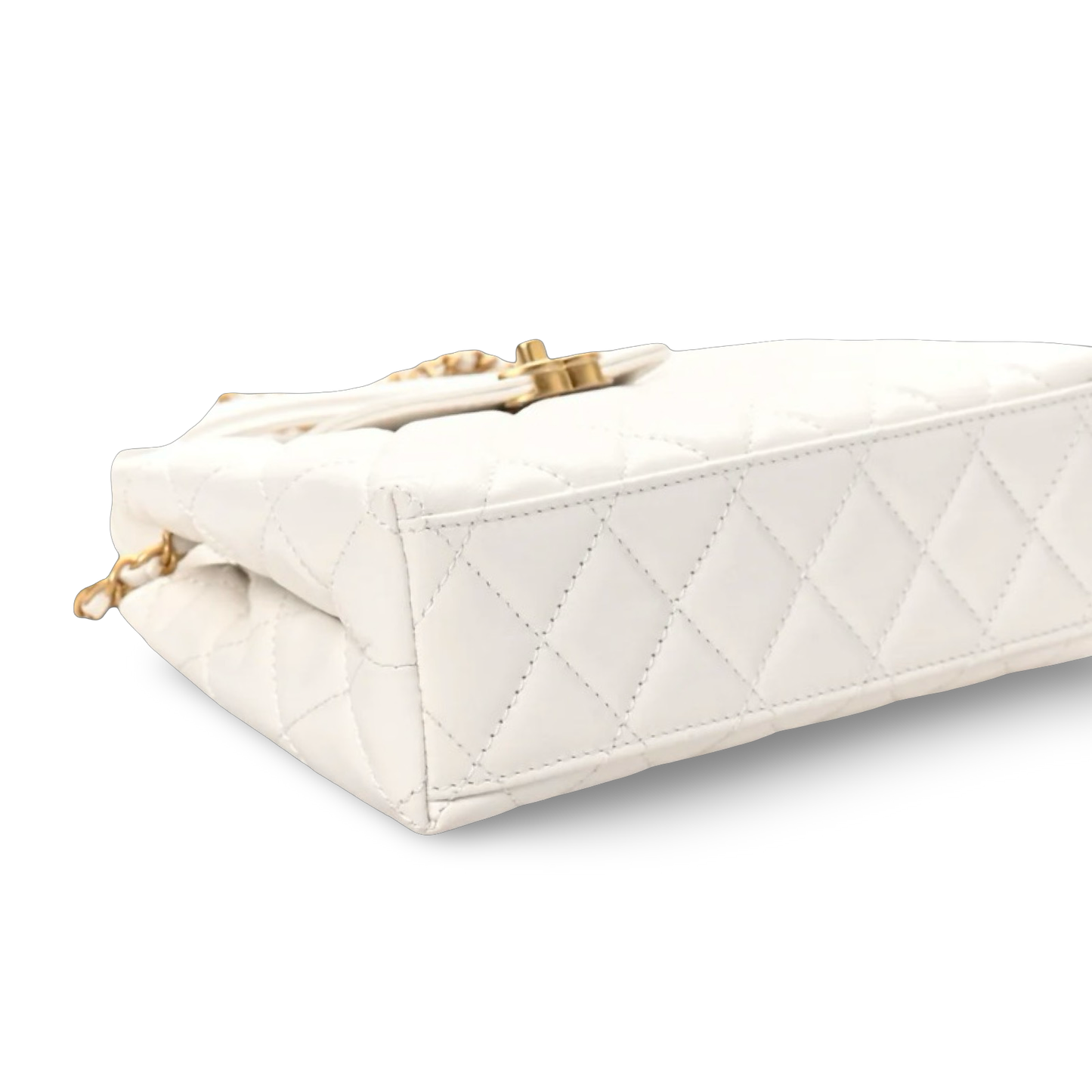 Chanel Quilted Calfskin Nano Kelly Bag - GHW / White