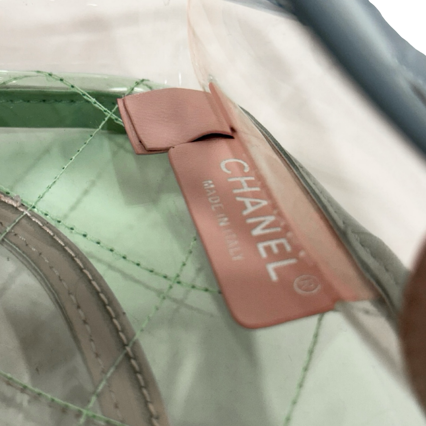 335 Chanel Quilted PVC Small Splash Flap - SHW / Blue Pink