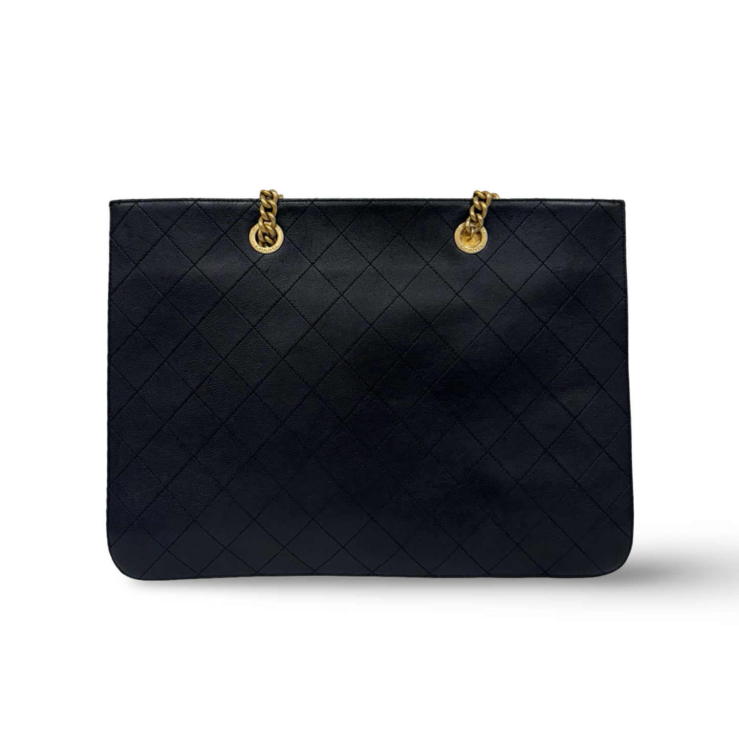 Chanel Quilted Lambskin CC Front Chain Pocket Tote - GHW / Black