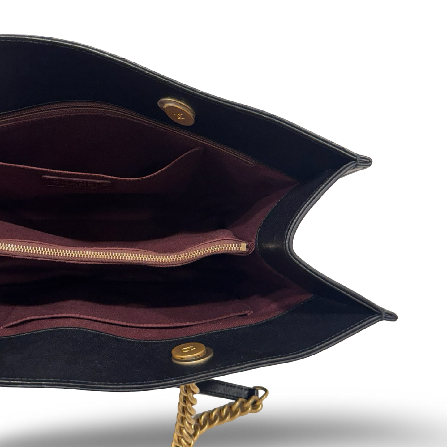 Chanel Quilted Lambskin CC Front Chain Pocket Tote - GHW / Black