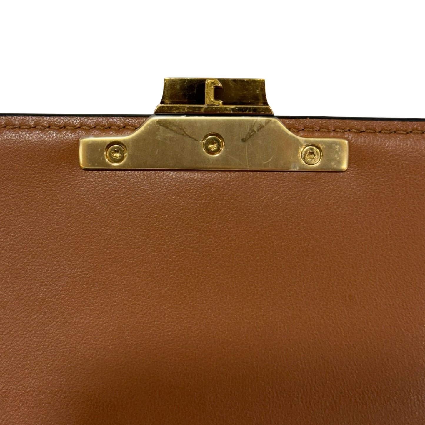 Celine Calfskin Classique Teen Triomphe Bag - GHW / Brown