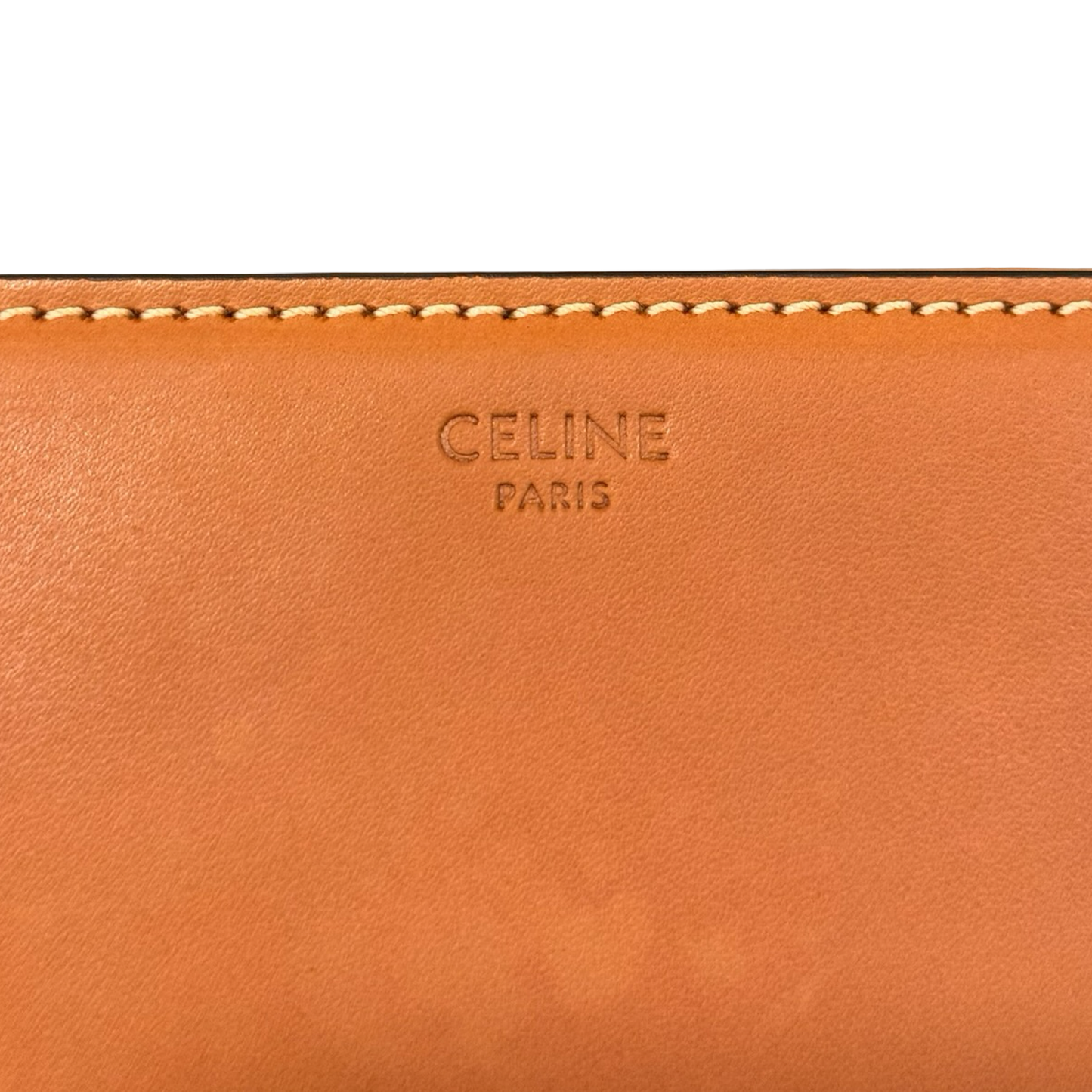 Celine Calfskin Classique Teen Triomphe Bag - GHW / Brown