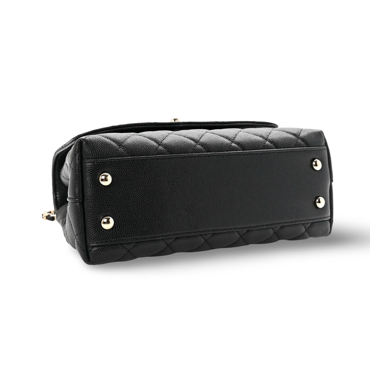 Chanel Quilted Caviar Mini Coco Handle Bag - GHW / Black