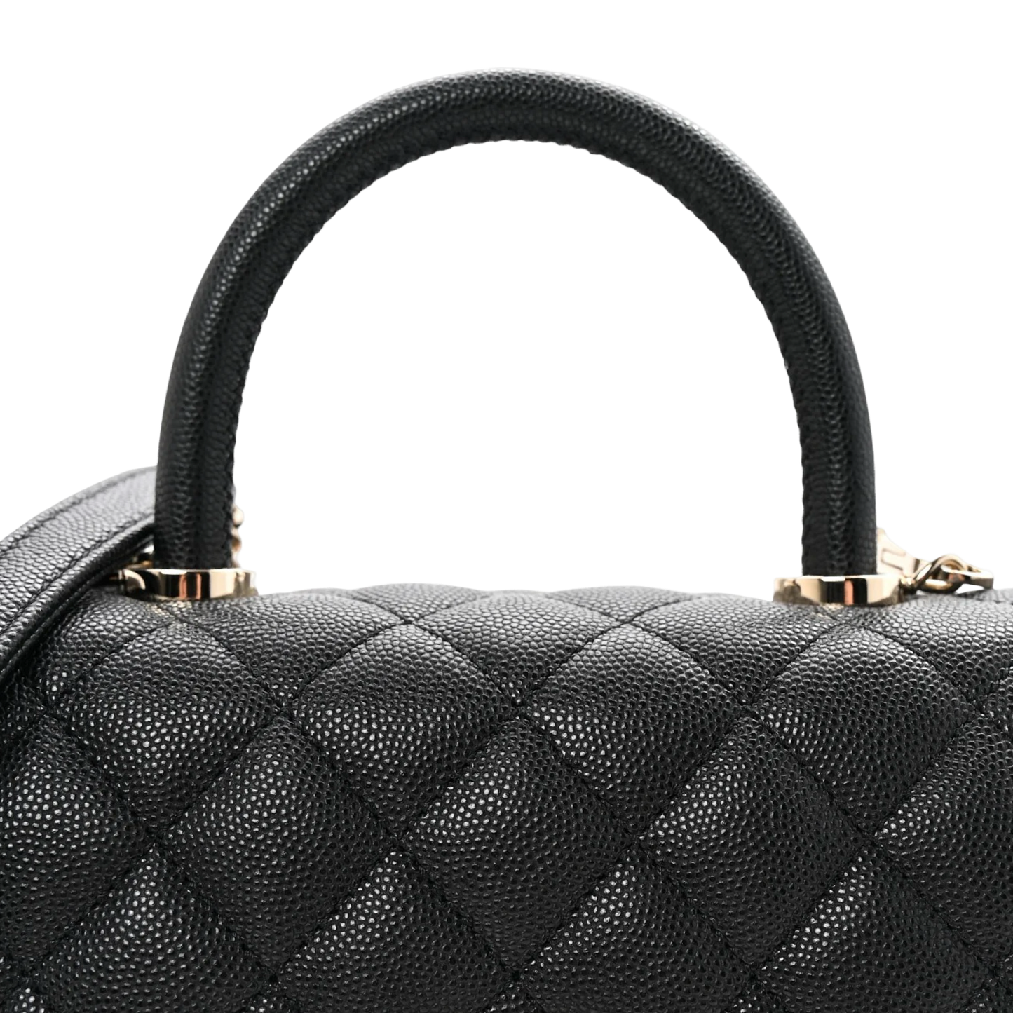 Chanel Quilted Caviar Mini Coco Handle Bag - GHW / Black