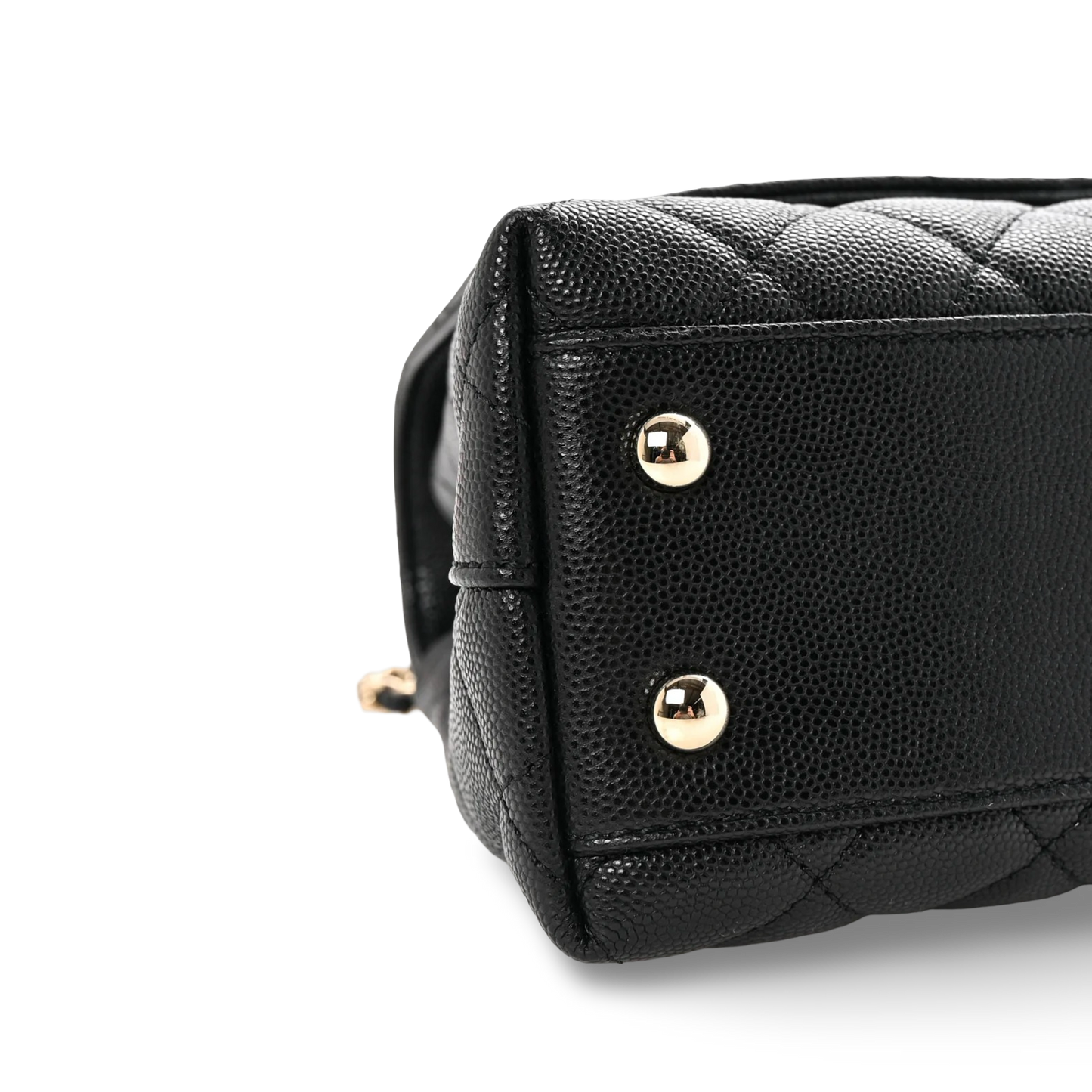 Chanel Quilted Caviar Mini Coco Handle Bag - GHW / Black