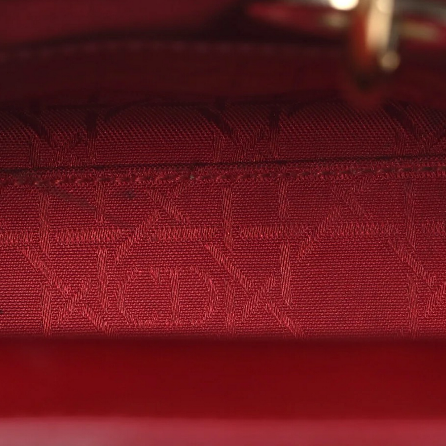 Dior Cannage Patent Mini Lady Dior - GHW / Red