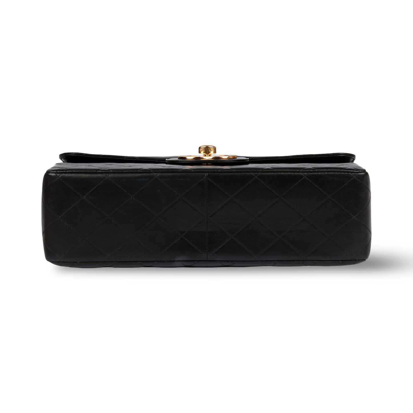 Chanel Vintage Quilted Lambskin Big Logo Jumbo Single Flap - GHW / Black