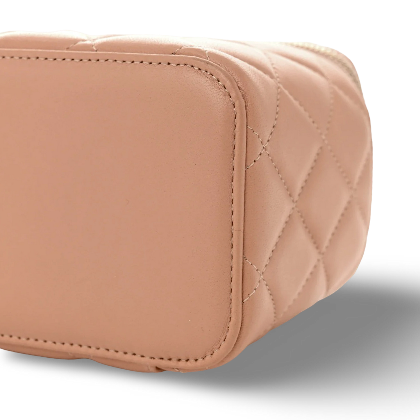 Chanel Quilted Lambskin Small Vanity Case - GHW / Beige