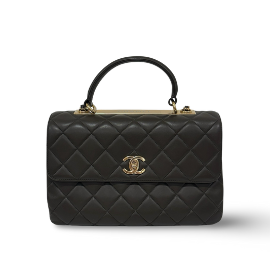 Chanel Quilted Lambskin Medium Trendy Bag - GHW / Olive Green