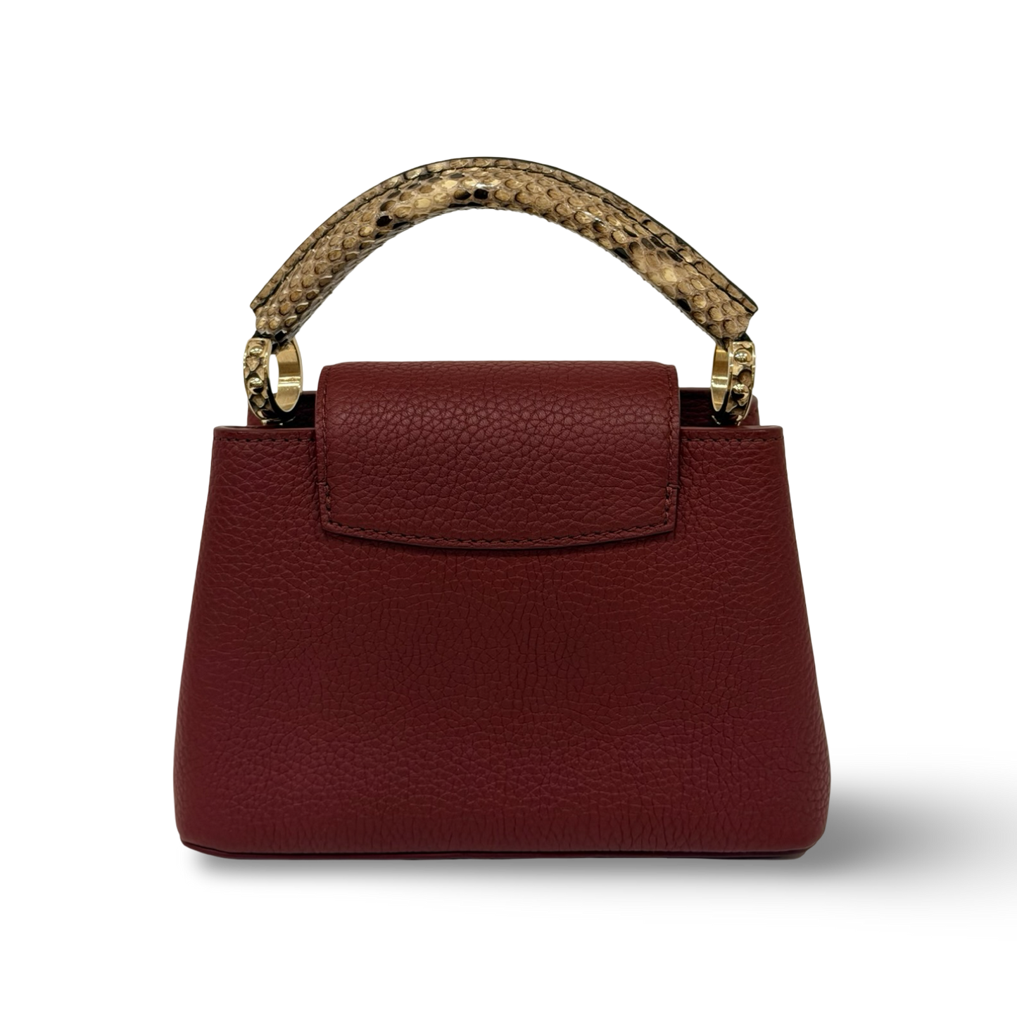 Louis Vuitton Python Mini Capucines Bag - GHW / Burgundy