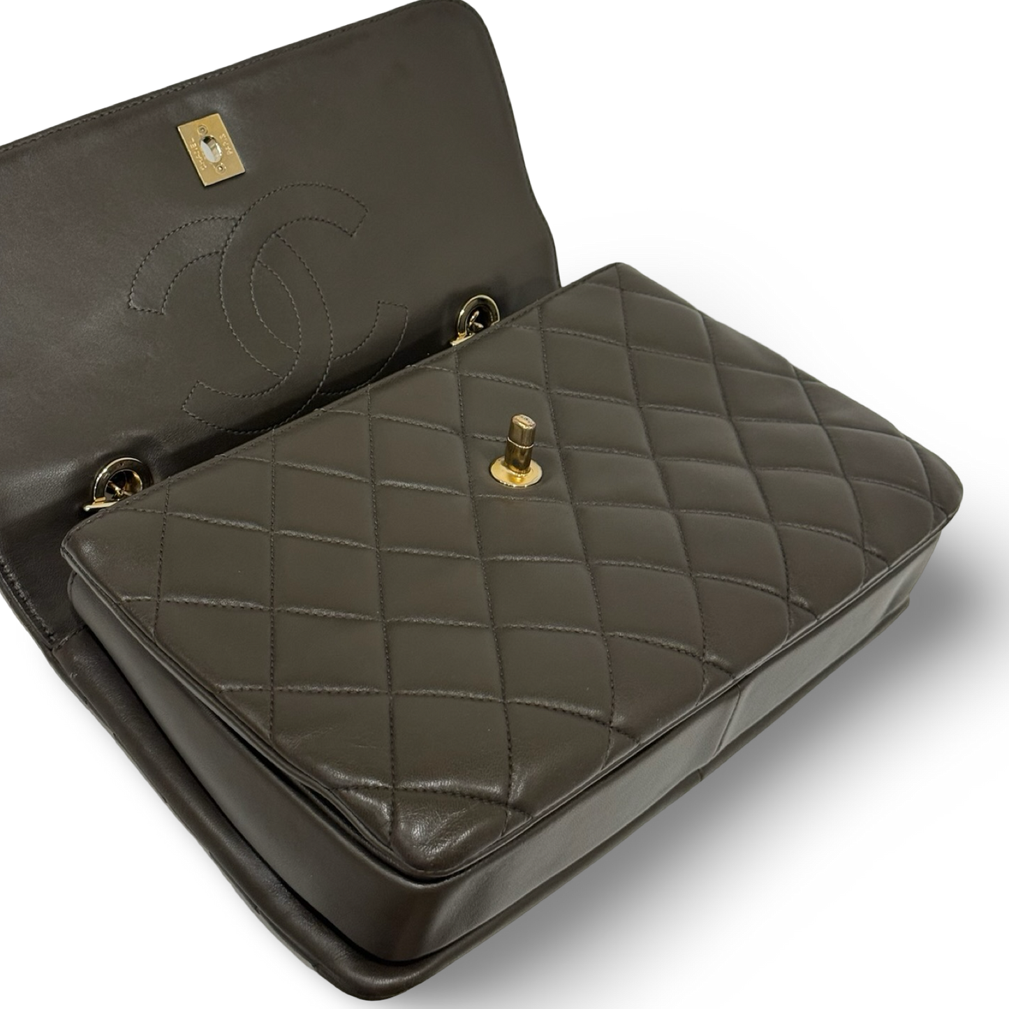 Chanel Quilted Lambskin Medium Trendy Bag - GHW / Olive Green