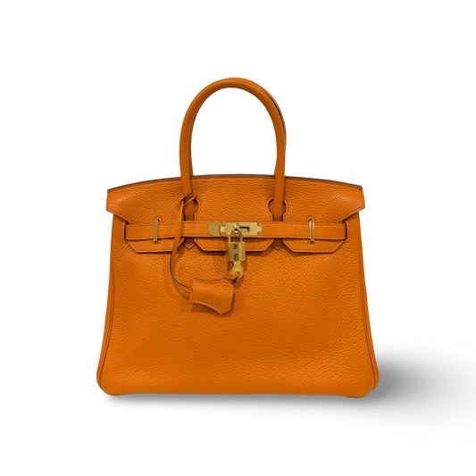 Hermes Togo 30 Birkin - GHW / Orange