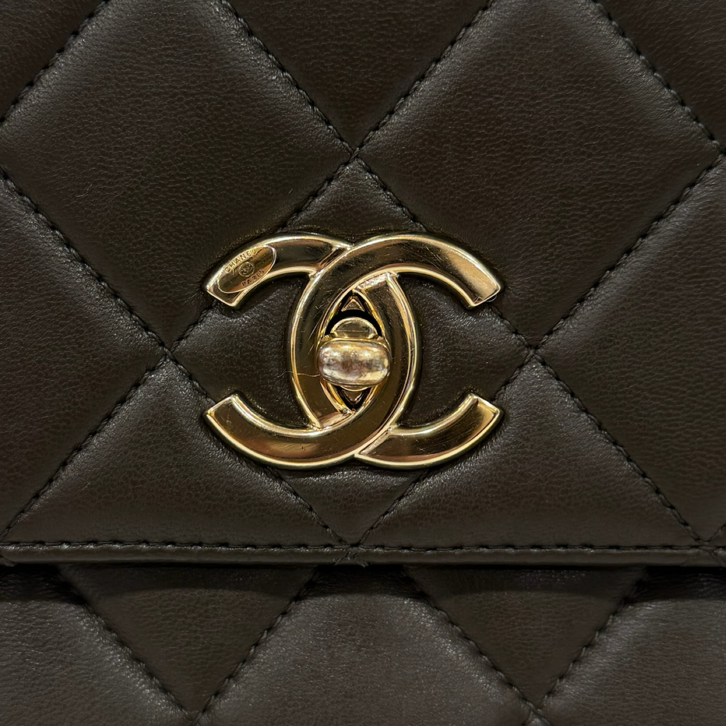 Chanel Quilted Lambskin Medium Trendy Bag - GHW / Olive Green