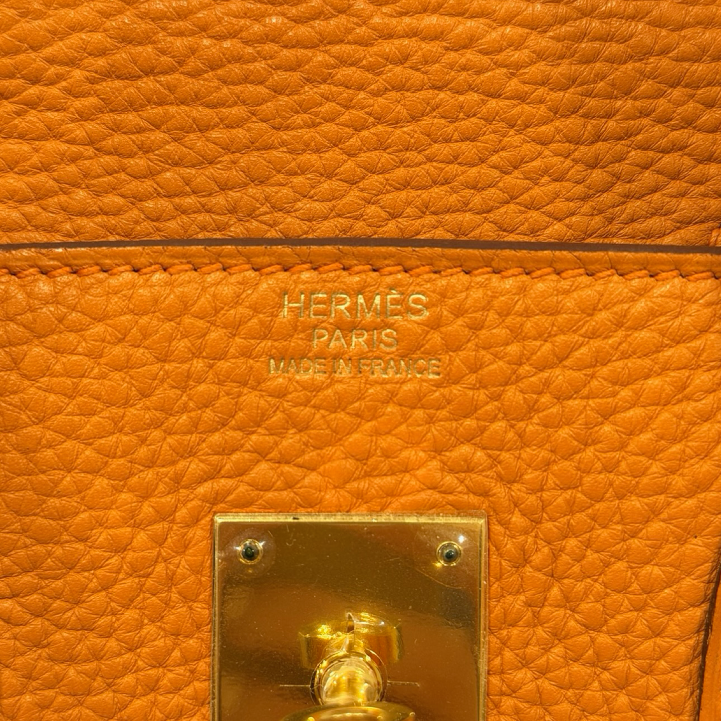Hermes Togo 30 Birkin - GHW / Orange