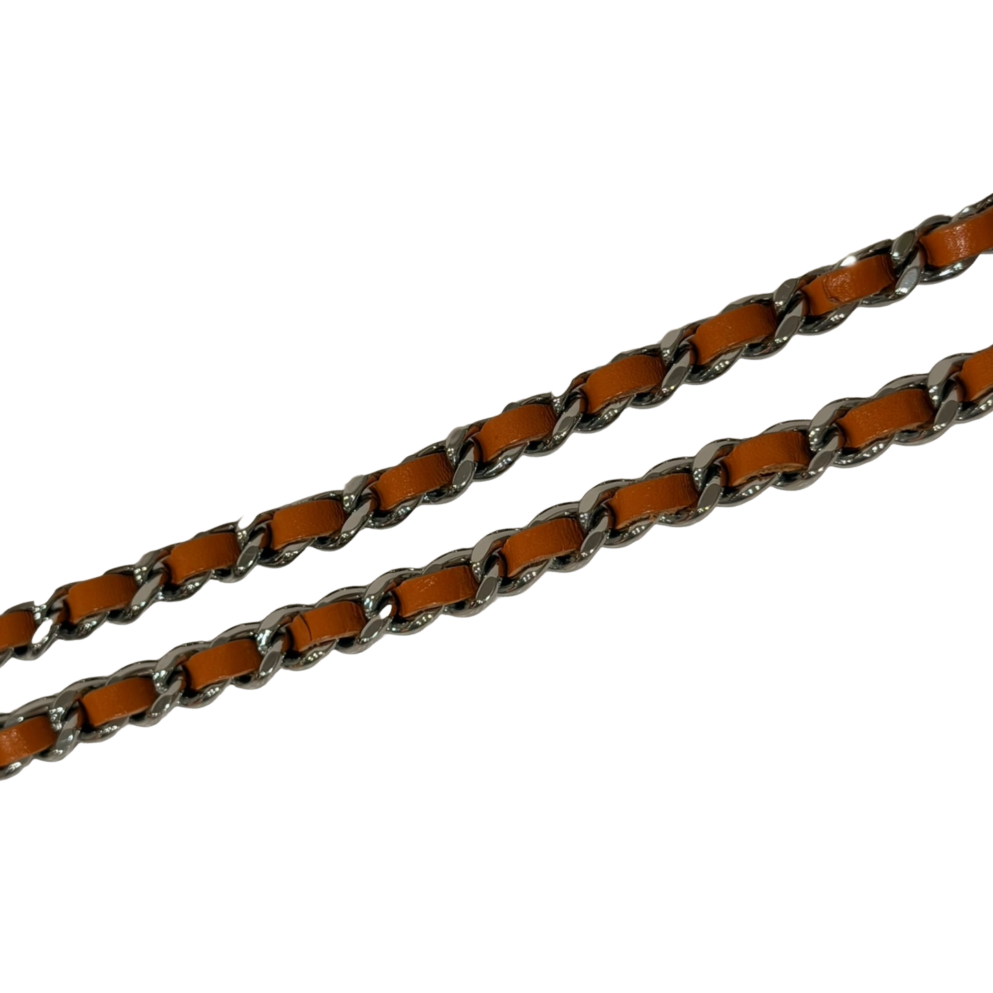 Chanel Quilted Patent Wallet on Chain - SHW / Orange