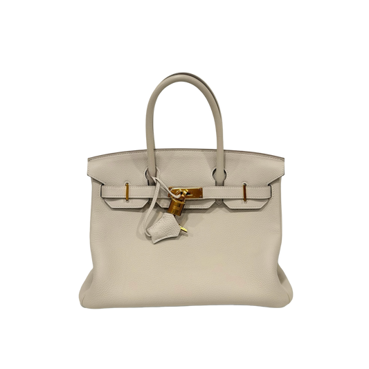 Hermes Togo Birkin 30 Bag - GHW / White