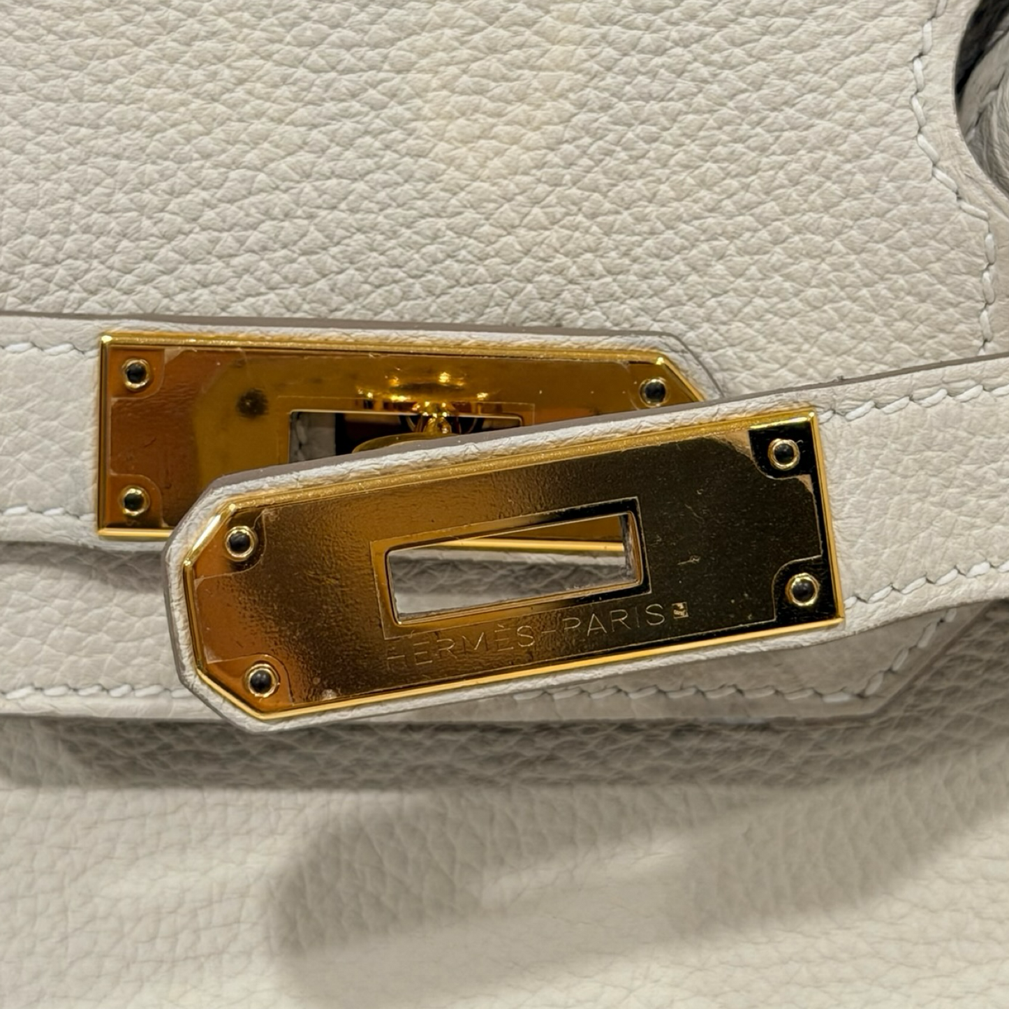 Hermes Togo Birkin 30 Bag - GHW / White