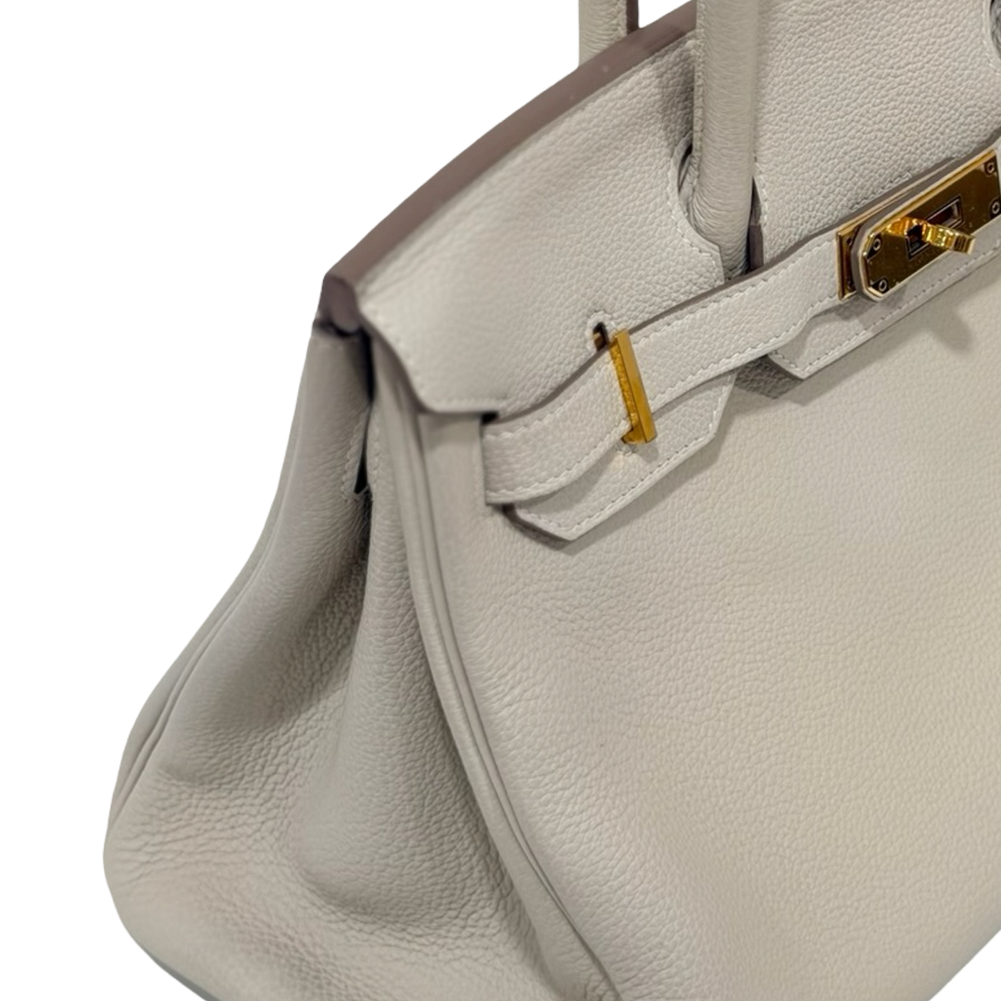 Hermes Togo Birkin 30 Bag - GHW / White