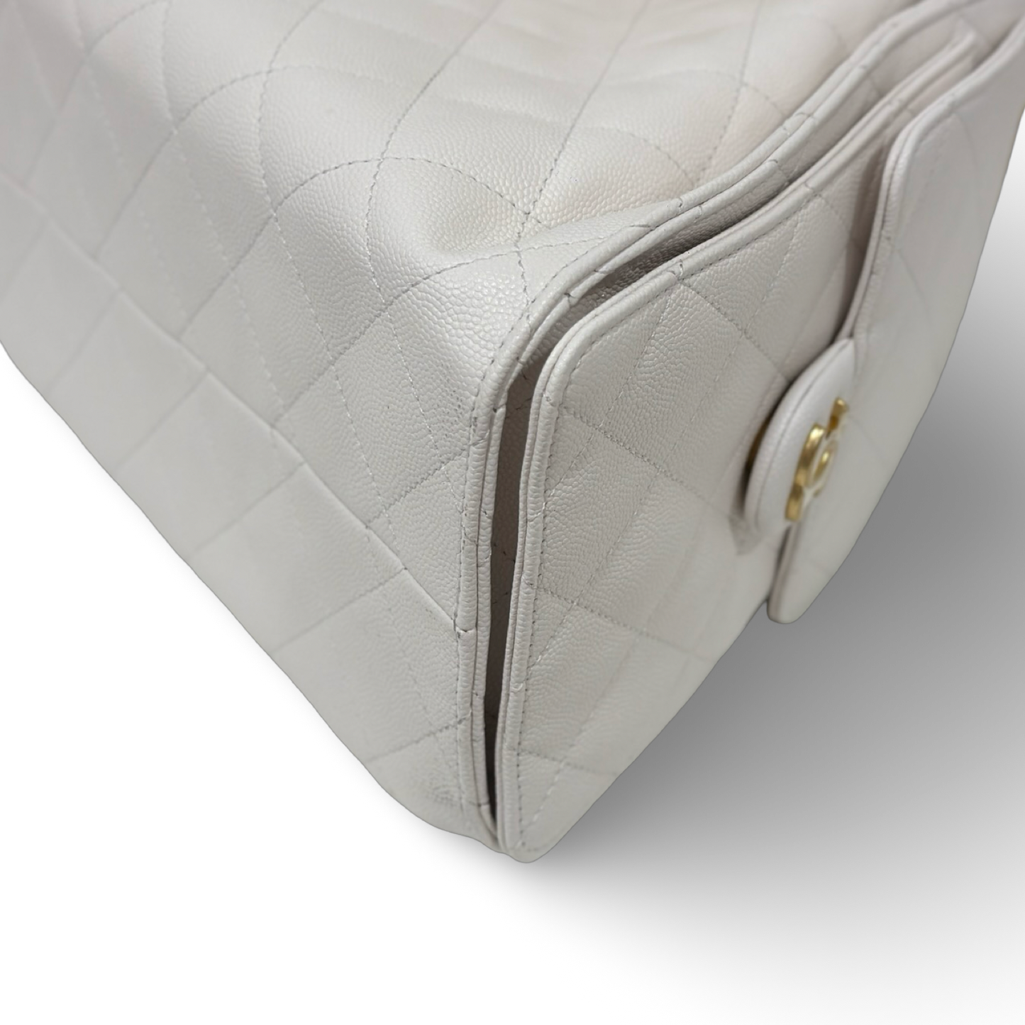 Chanel Quilted Caviar Small 25 Bag - GHW / Cream White