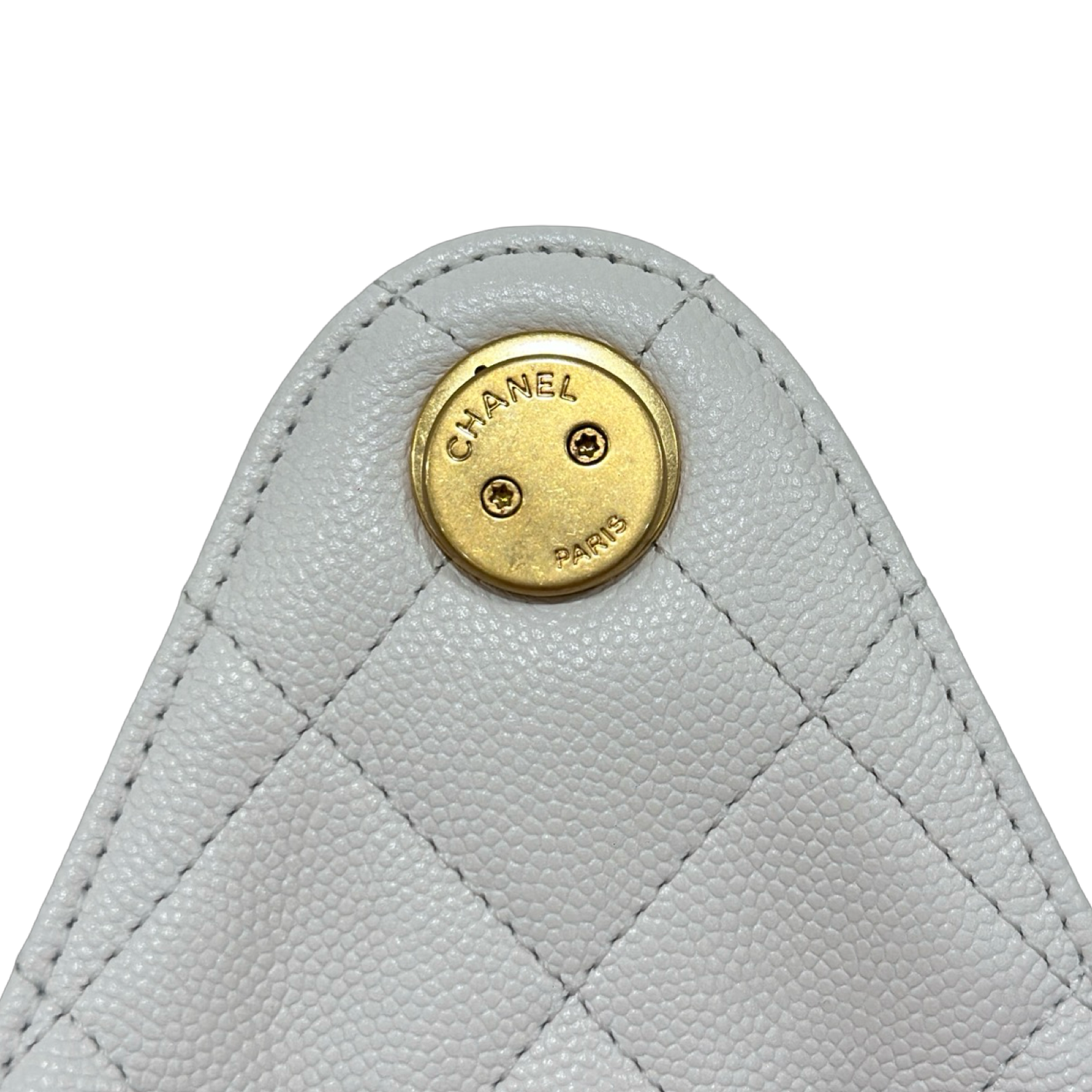 Chanel Quilted Caviar Small 25 Bag - GHW / Cream White
