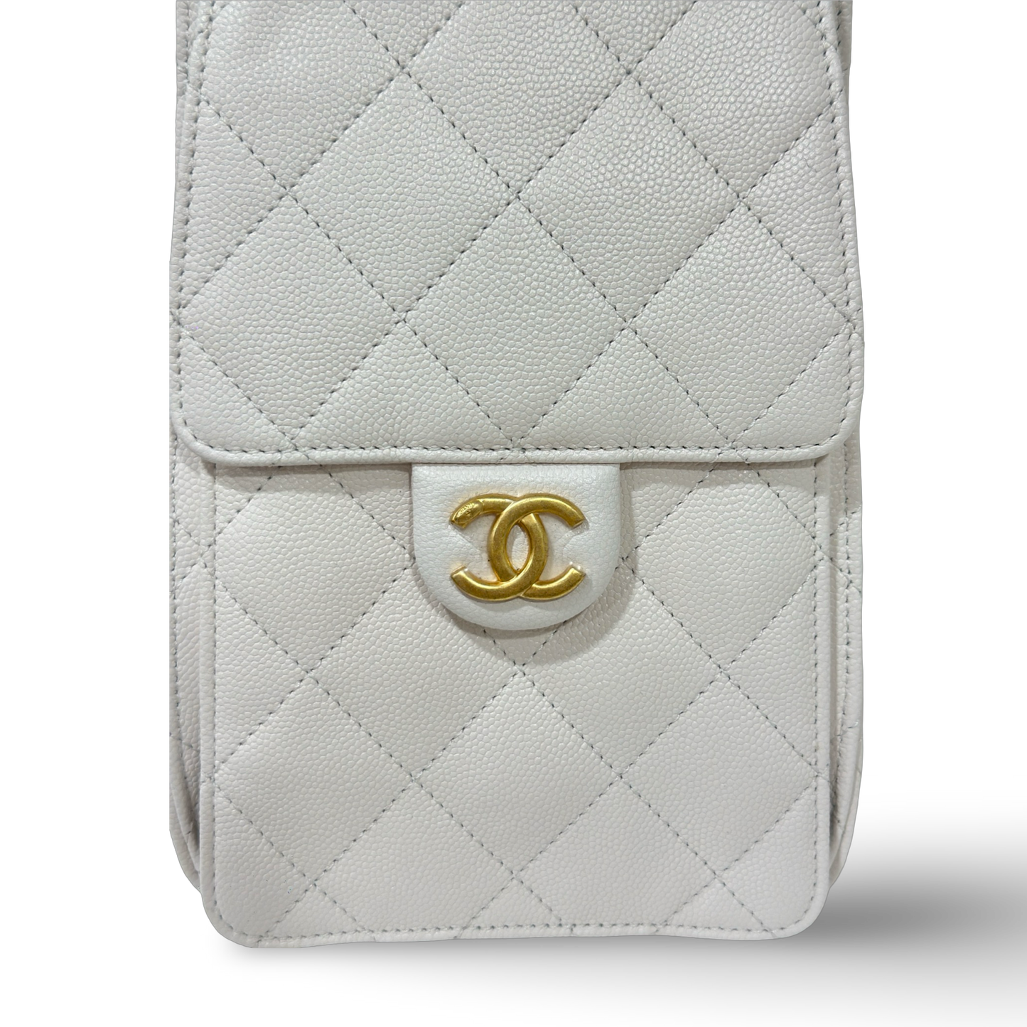Chanel Quilted Caviar Small 25 Bag - GHW / Cream White