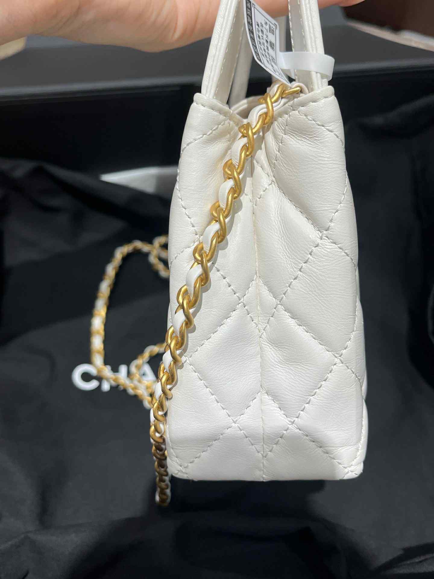 Chanel Quilted Calfskin Medium Kelly Bag - GHW / White