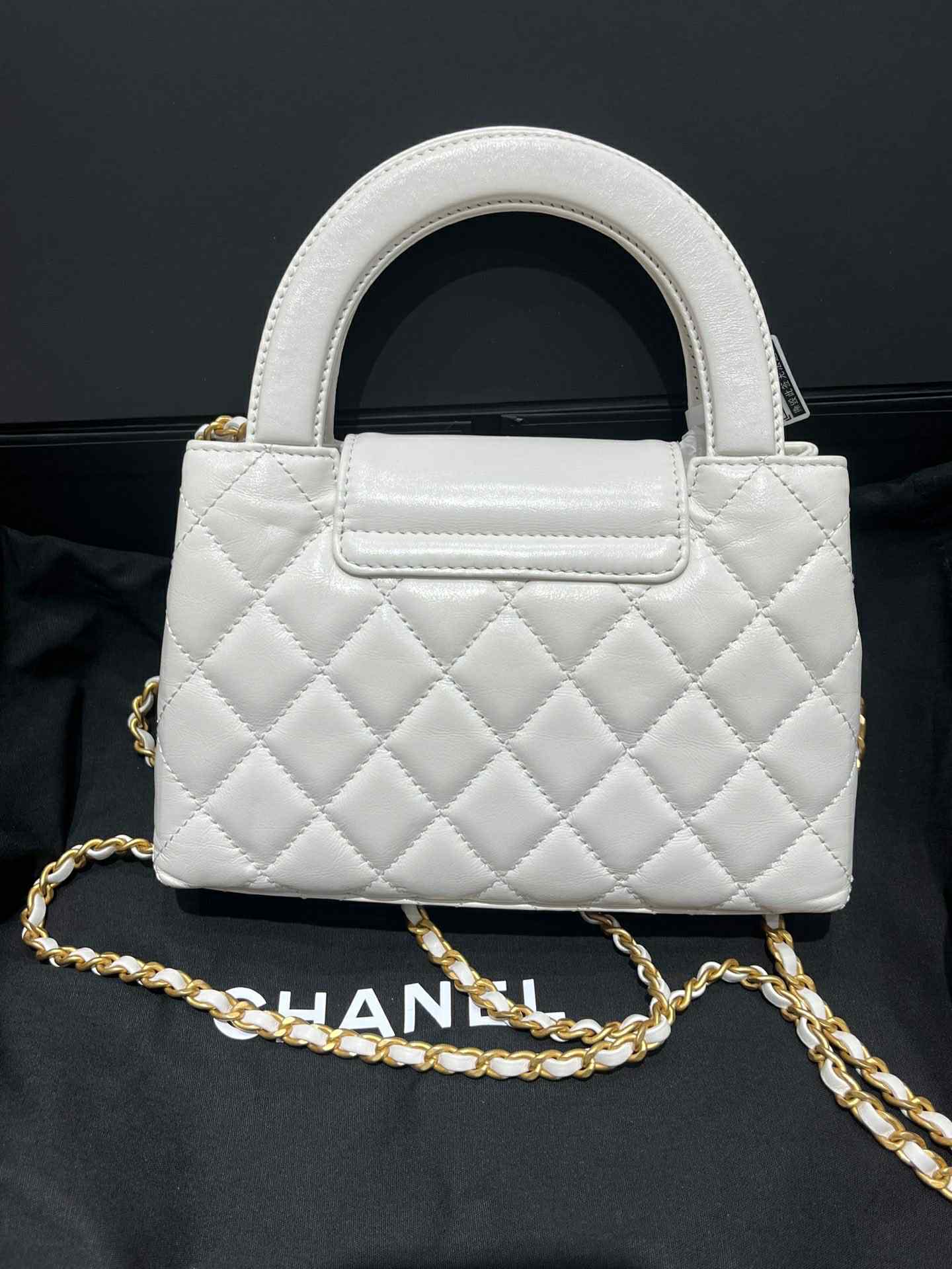 Chanel Quilted Calfskin Medium Kelly Bag - GHW / White
