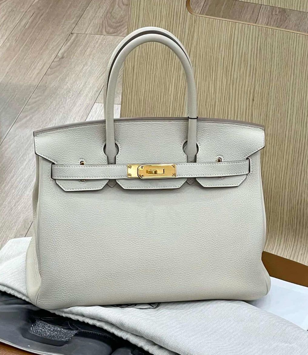 Hermes Togo Birkin 30 Bag - GHW / White