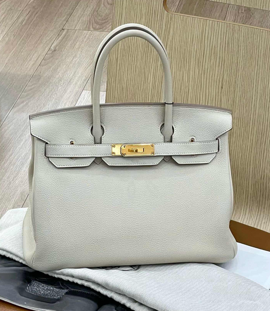 Hermes Togo Birkin 30 Bag - GHW / White