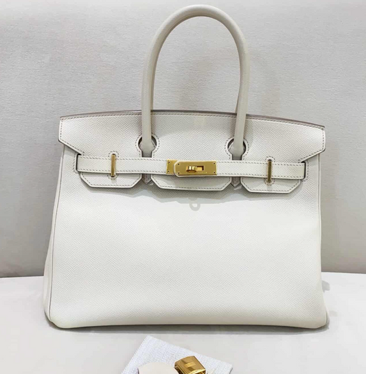 Hermes Epson Birkin 30 Bag - GHW / White