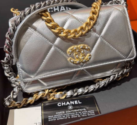 Chanel Metallic 19 Wallet on Chain - Silver