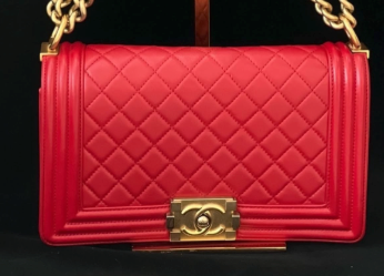 Chanel Quilted Lambskin Medium Boy Bag - GHW / Red
