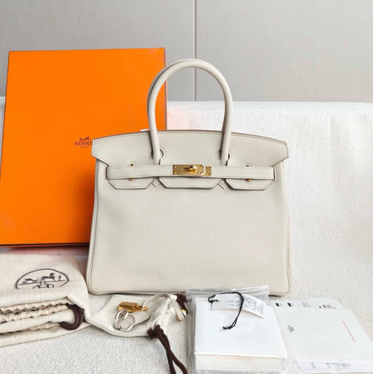 Hermes Togo Birkin 30 Bag - GHW / Craie