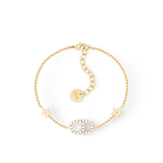 Dior Clair D Lune Bracelet - Gold Finish Metal / White Crystals
