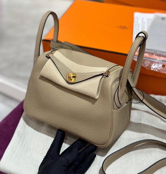 Hermes Clemerce Mini Lindy II Bag- GHW / Gris Trench