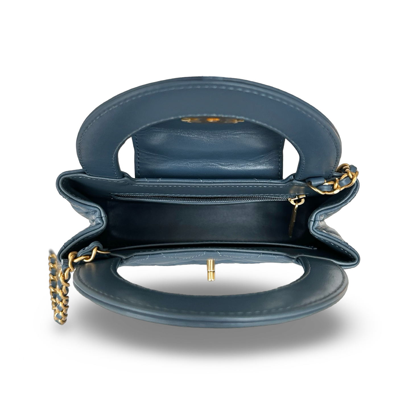 Chanel Shiny Lambskin Small Kelly Bag - GHW / Ash Blue