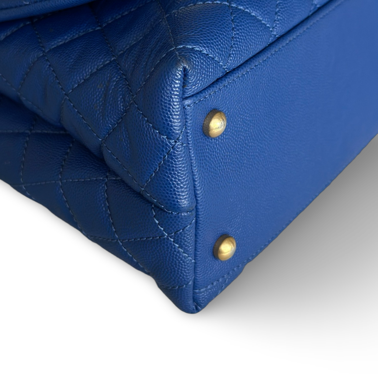 Chanel Classic Caviar Medium Coco Handle - GHW / Royal Blue