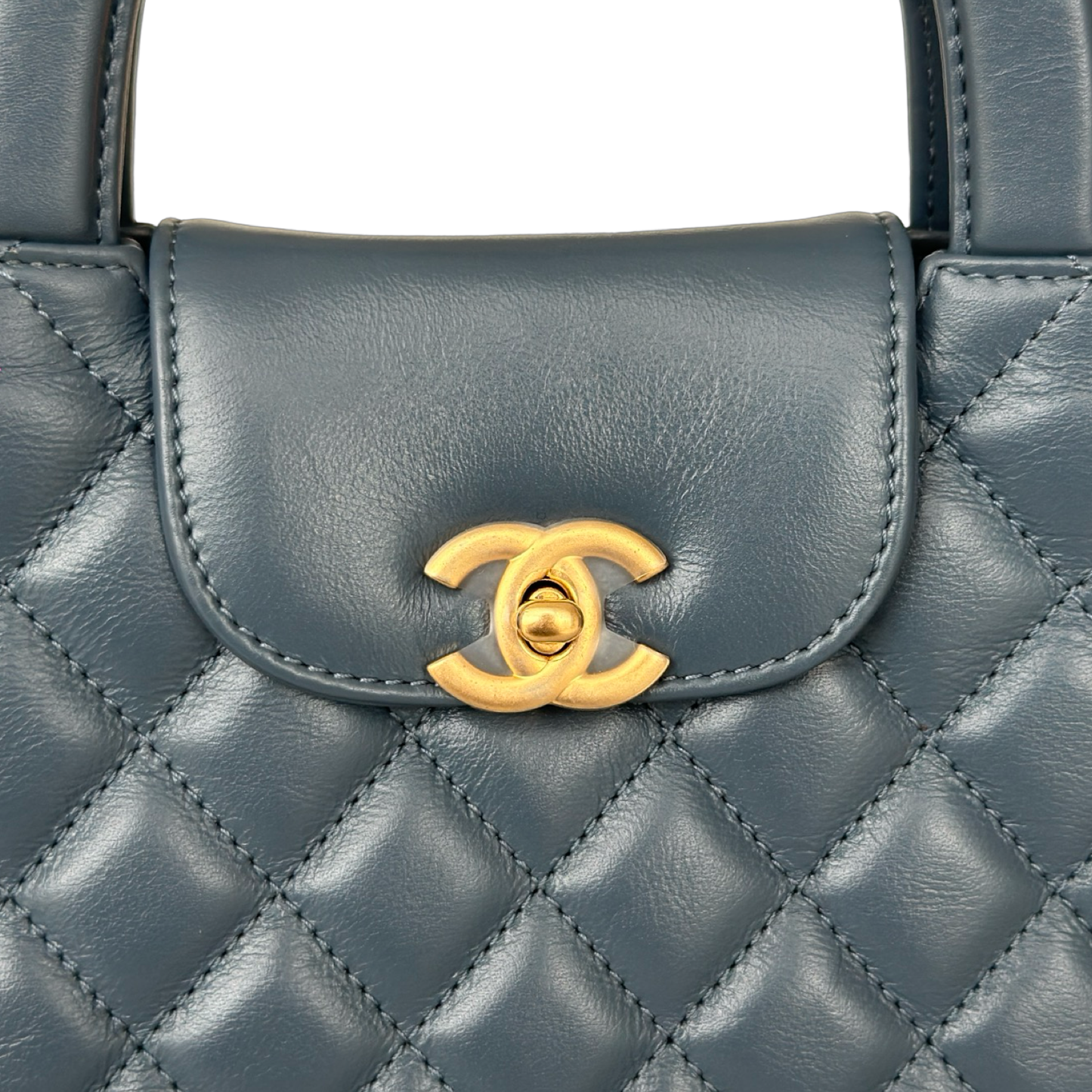 Chanel Shiny Lambskin Small Kelly Bag - GHW / Ash Blue