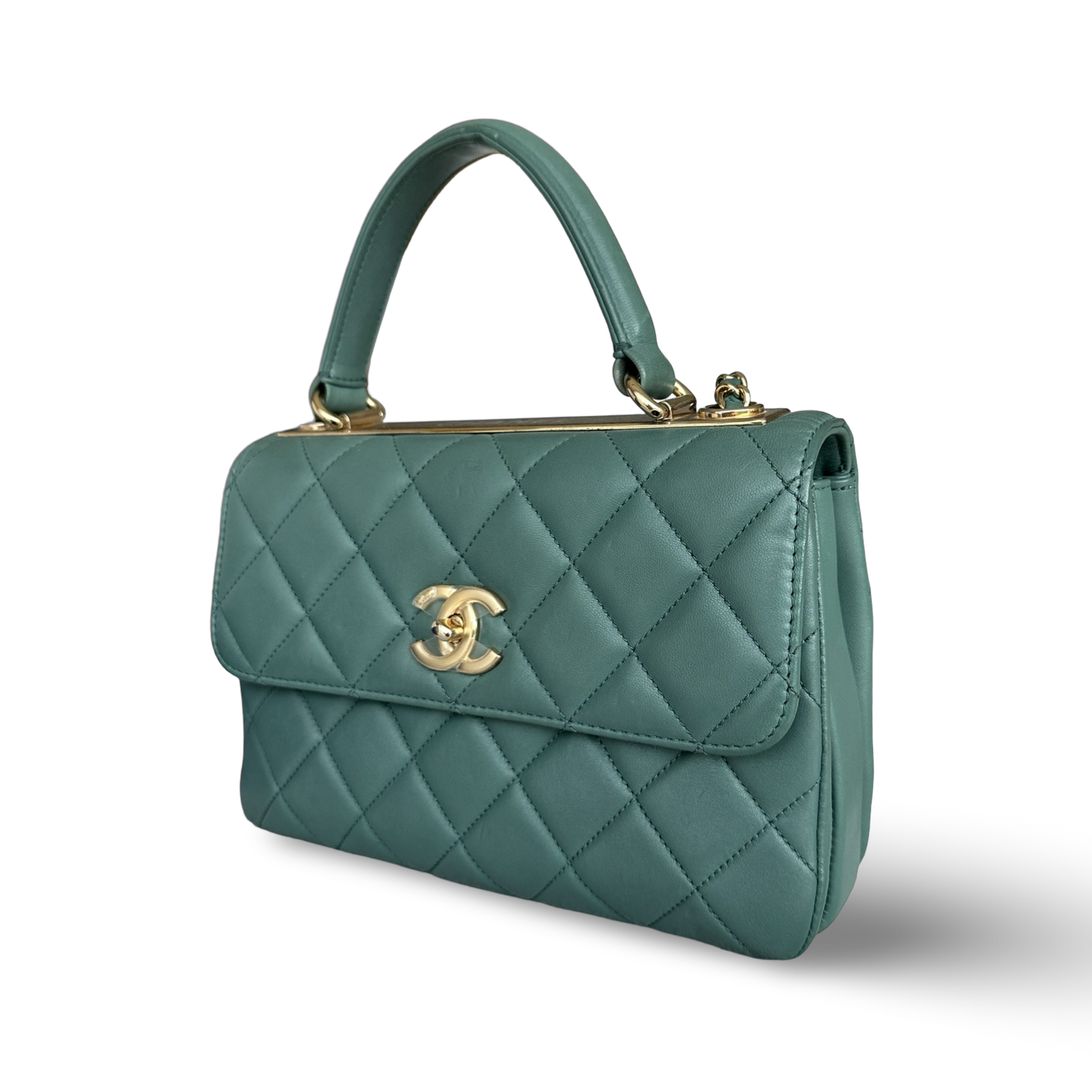 Chanel Classic Lambskin Small Treny CC Flap - GHW / Lake Blue