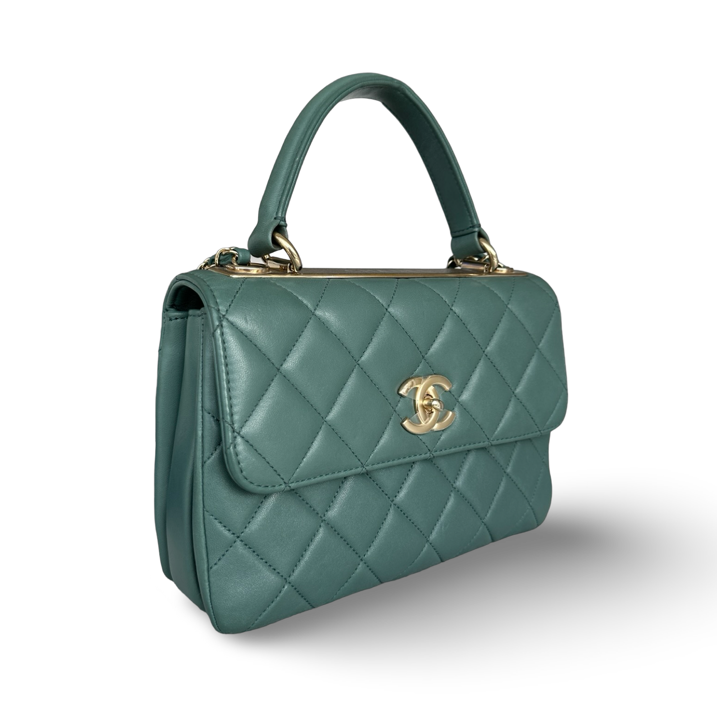 Chanel Classic Lambskin Small Treny CC Flap - GHW / Lake Blue