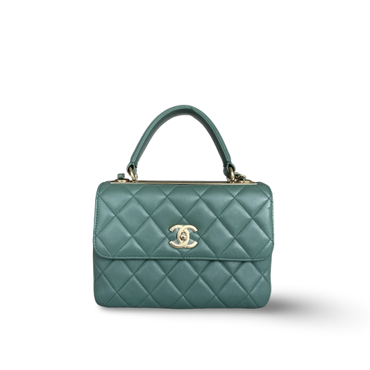 Chanel Classic Lambskin Small Treny CC Flap - GHW / Lake Blue